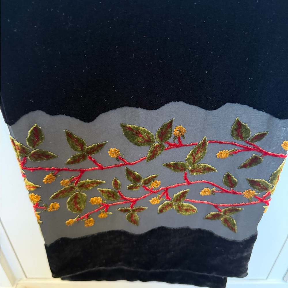 Camilla Ridley London Silk Velvet Vine Leaf Scarf